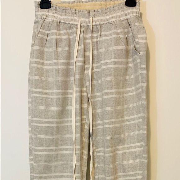 Ellison Dune Drawstring Pant Grey Stripe - Picture 2 of 8